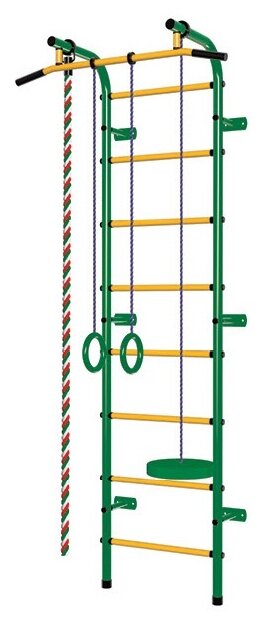 ДСК "Пионер - С1НМ" зелёно/жёлтый(канат-цветной (красный/белый/зеленый), тарзанка-зеленая)