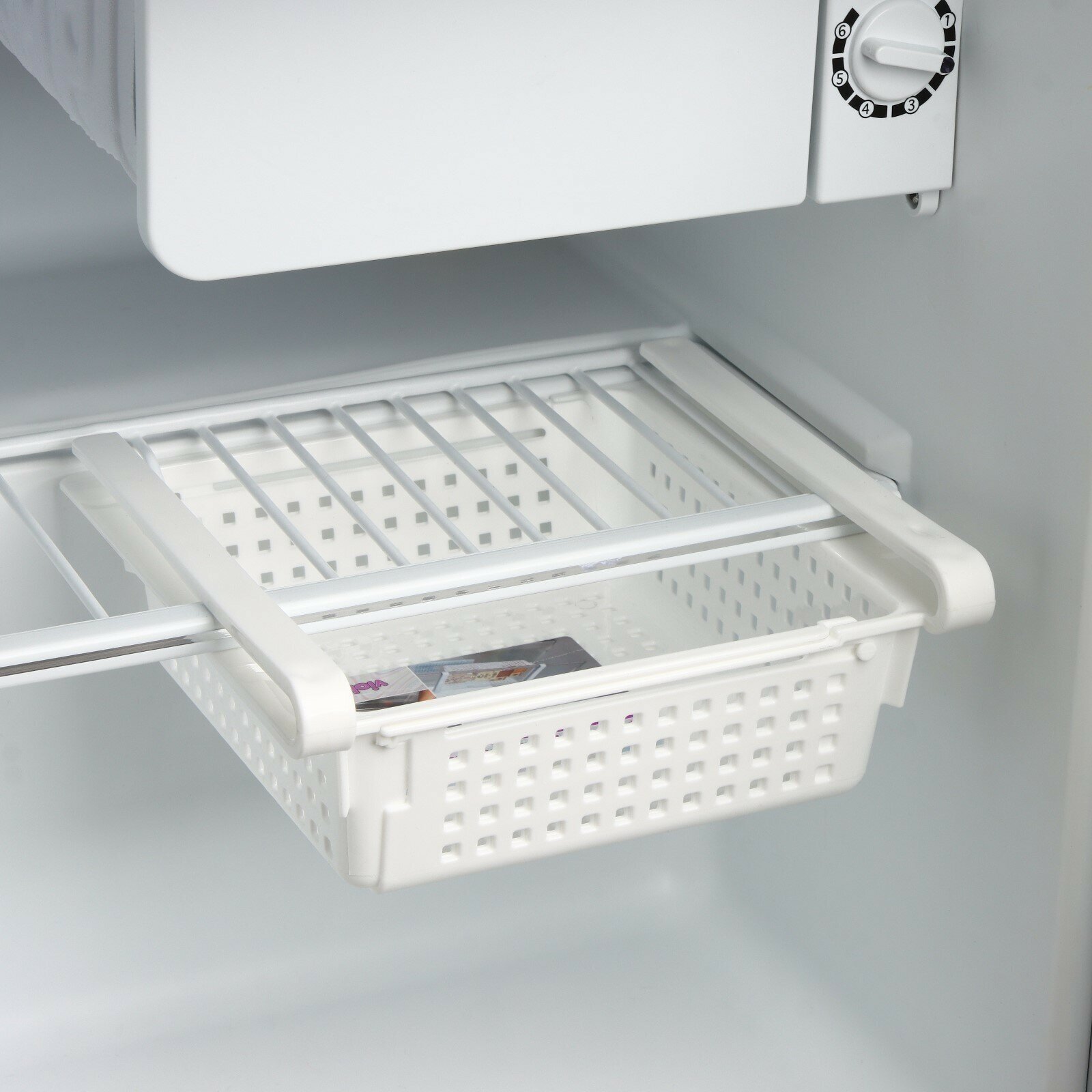 Органайзер для холодильника раздвижной «Лофт», 19,7×20×7,7 см, цвет белый - фотография № 2