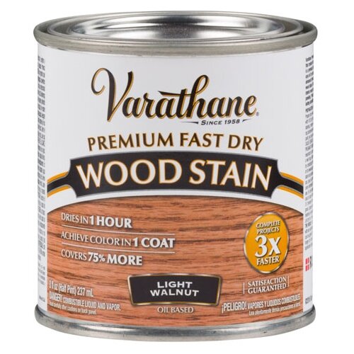 Varathane морилка Fast Dry Wood Stain, 0.237 л, светлый орех масло морилка varathane fast dry wood stain для дерева 0 946 л орех пекан