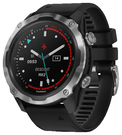 Умные часы Garmin Descent Mk2 стальные с черным ремешком 010-02132-10