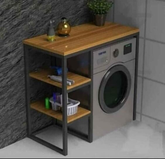Полка для ванной комнаты для стиральной машинки, стеллаж для хранения в ванной в стиле лофт, LOFT