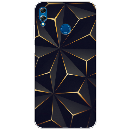 Силиконовый чехол на Honor 8X Max / Хонор 8Х Макс Черные полигоны матовый чехол hockey для honor 8x max хонор 8х макс с эффектом блика черный