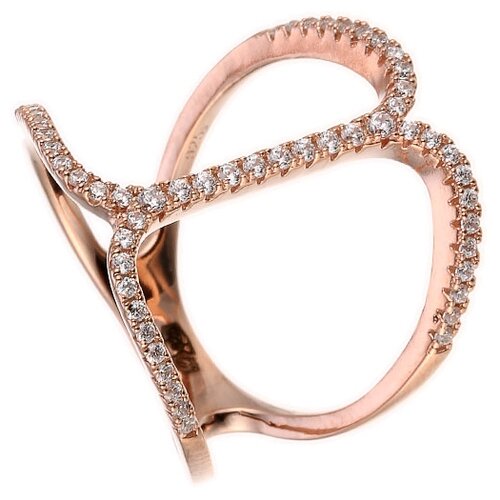 фото Element47 широкое ювелирное кольцо из серебра 925 пробы с кубическим цирконием wr23694-br_ko_001_pink, размер 17