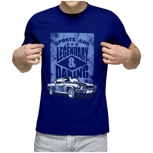 фото Мужская футболка «спортивная машина» (l, темно-синий) us basic