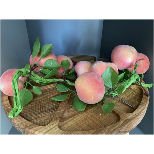 SunGrass / Фрукты искусственные персики на ветке 8шт / Декор для дома кухни / Оформление кафе и ресторана