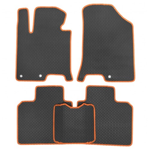 фото Коврики ева для hyundai elantra vi 2015 - 2020 vicecar (коричневая окантовка)