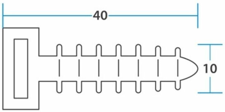 Дюбель Rexant d=10 х L40 мм для хомута-стяжки 100шт. черный (07-4512) - фотография № 2