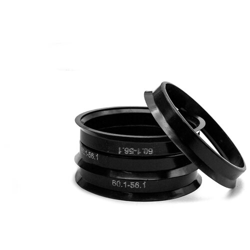 фото Кольца центровочные 60,1х56,1 black 4 шт высококачественный пластик sds exclusive