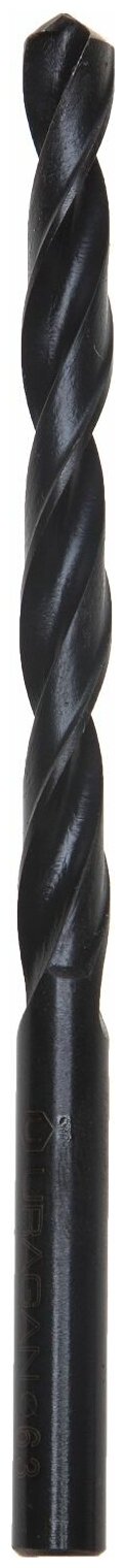 Сверло URAGAN ″BAGIRA″ по металлу, цилиндрический хвостовик, быстрорежущая сталь HSS, 9,5х125мм, 1шт