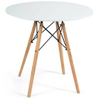 Стол кухонный TetChair Cindy next 80-MDF, ДхШ: 80 х 80 см, d: 80 см, белый/натуральный