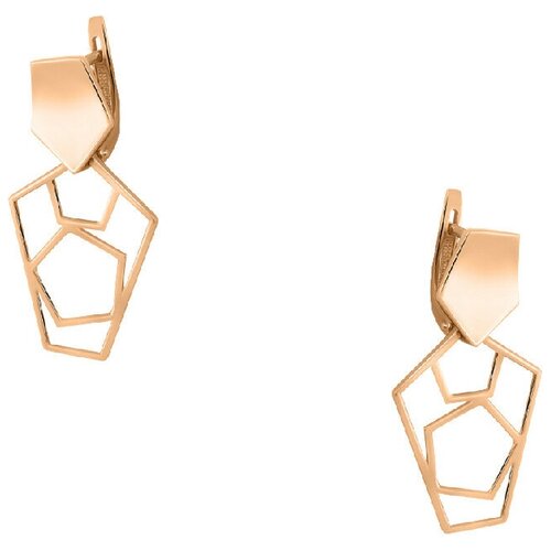 Серьги ЛЕНА ТОММИ, красное золото, 585 проба, золотой, красный