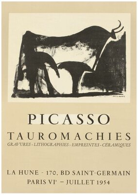 Постер / Плакат / Картина Пабло Пикассо - Бык 60х90 см в раме