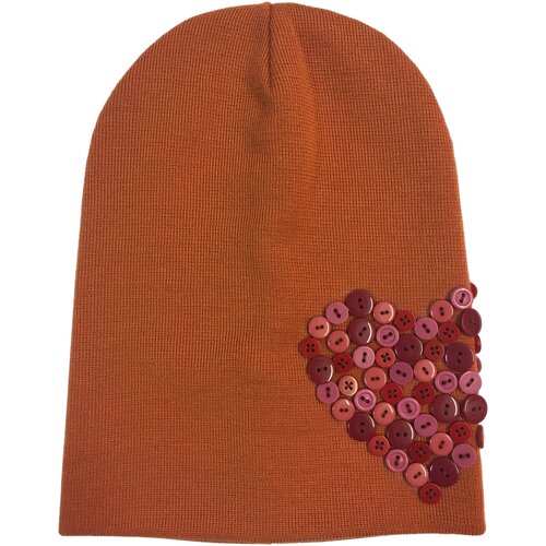 Шапка бини ANRU, размер Универсальный, розовый, оранжевый шапка бини бигбанни размер 54 черный