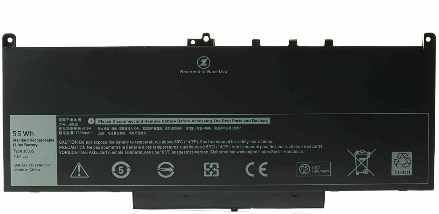 Аккумулятор для ноутбука AMPERIN для Dell Latitude 12 E7270 E7470 ( J60J5) 76V 55Wh