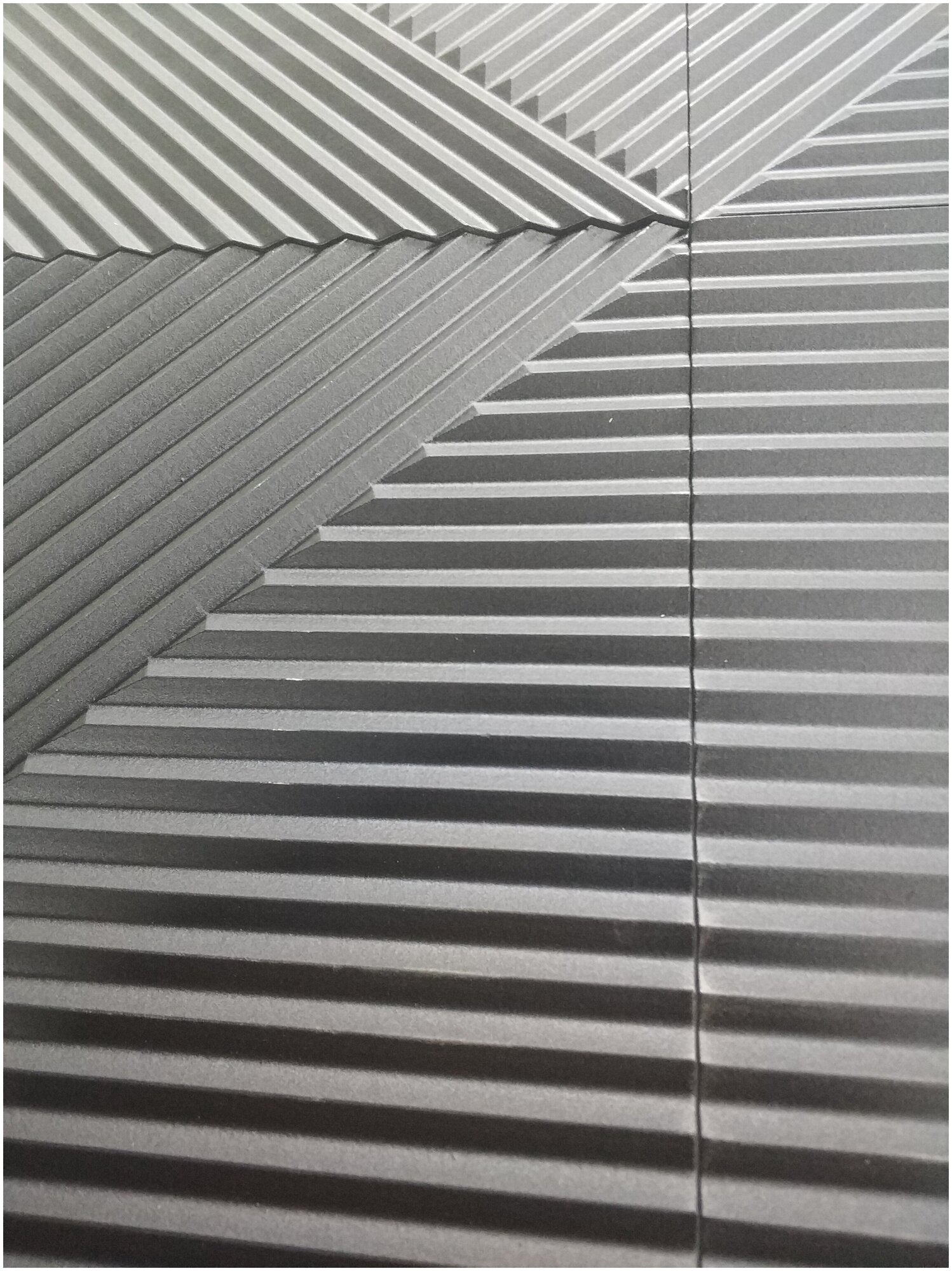 3 D Стеновая панель МДФ "Флоренция" Черный шелк, 4 шт (1м2), толщина 10мм - фотография № 14