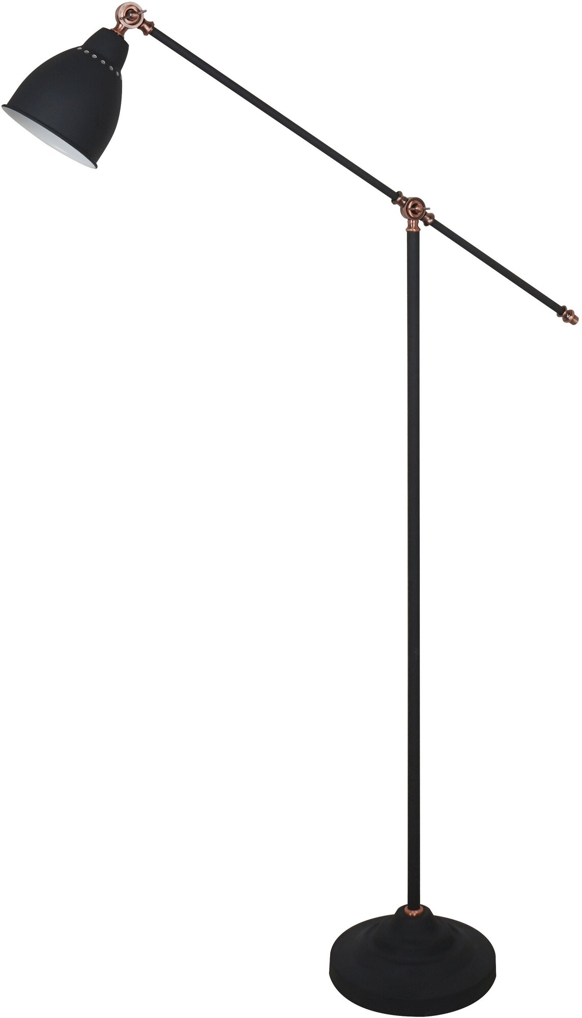 Торшер Arte Lamp Braccio A2054PN-1BK, E27, 60 Вт, цвет арматуры: черный, цвет плафона/абажура: черный - фотография № 5