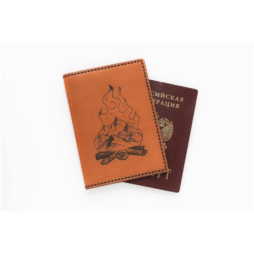 фото Обложка для паспорта coup, натуральная кожа, отделение для денежных купюр, отделение для карт, коричневый