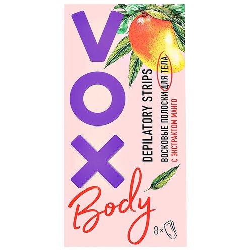 Полоски восковые для тела VOX с экстрактом манго 8 шт