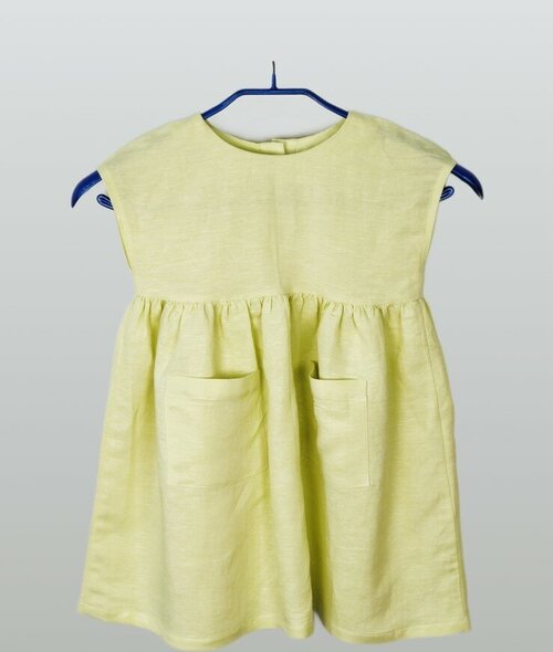Платье Vuoksa-Home, размер 104, желтый, зеленый