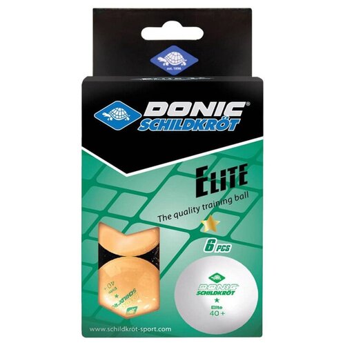 Мяч для настольного тенниса DONIC Elite 1 набор 6 шт. оранжевый spt0035992