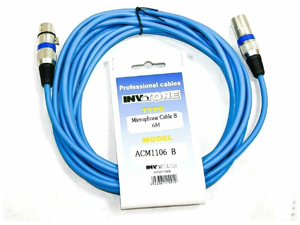 Invotone ACM1106/B микрофонный кабель XLR мама-XLR папа 6 м