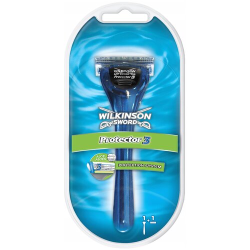 Wilkinson Sword Protector 3 / Бритвенный станок c 1 кассетой wilkinson sword hydro silk станок женский бритвенный c 1 кассетой