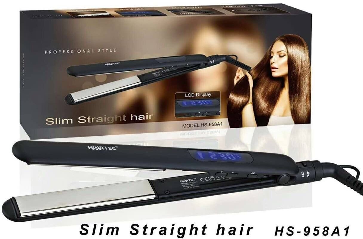 Выпрямитель волос плойка/SMOOTH AND SILKY/HS-958 A1/титановое покрытие/для укладки/выпрямления/черный