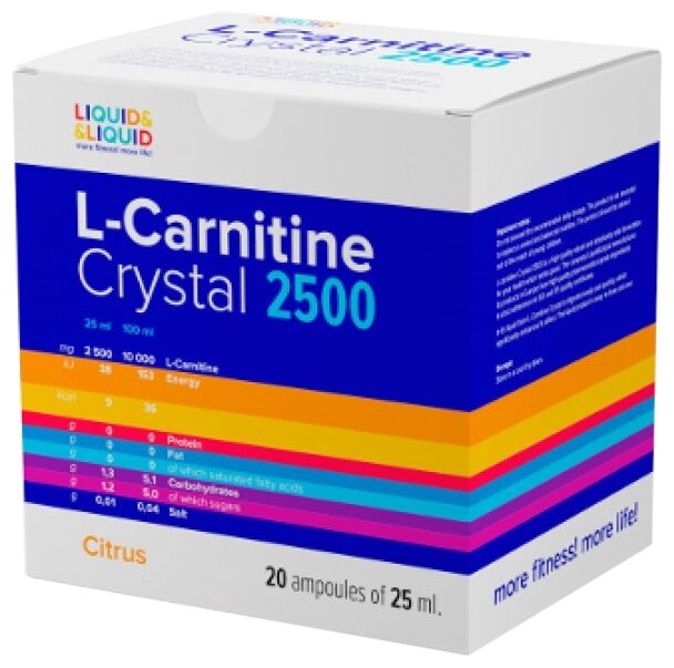 Liquid & Liquid L-Carnitine Crystal 2500 (20 ампул х 25 мл) - Цитрусовый