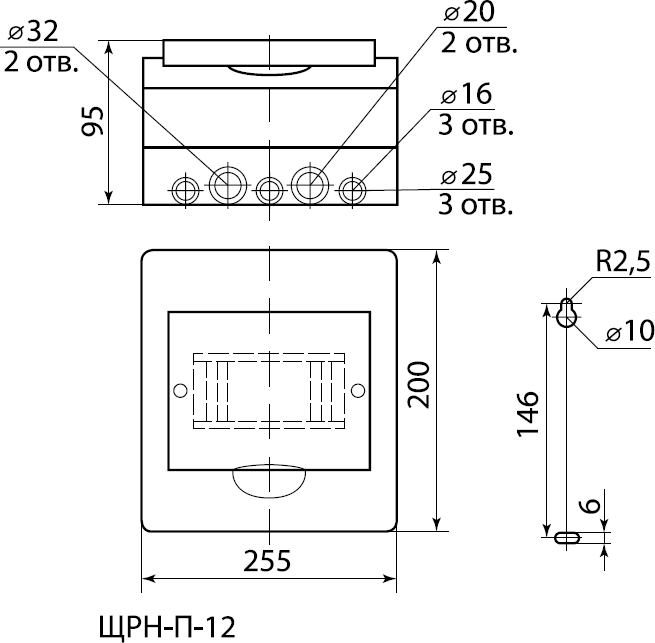 Бокс ЩРН-П-12модулей навесной пластик IP41 TDM