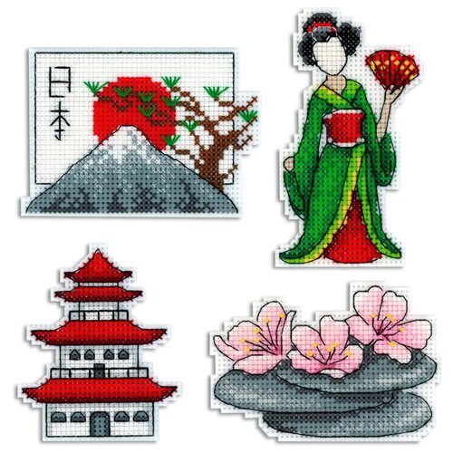 фото "м.п.студия" набор для вышивания р №08 №336 "япония". магниты 6 х 9 см жар-птица