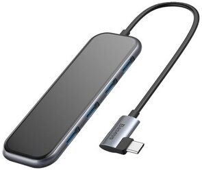 USB-концентратор Baseus Multi-functional HUB Type-C - 4xUSB+PD, разъемов: 5, deep grey