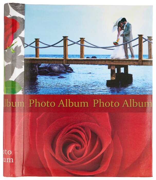 Фотоальбом BRAUBERG на 20 магнитных листов, 23х28 см, "Чувства", красный, 390685
