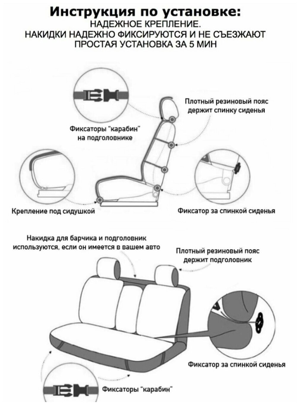 Меховая накидка на переднее сиденье автомобиля Универсальная / 1 шт. / Размер 145х55cм / чехлы для автомобильных сидений/накидка на сиденье автомобиля