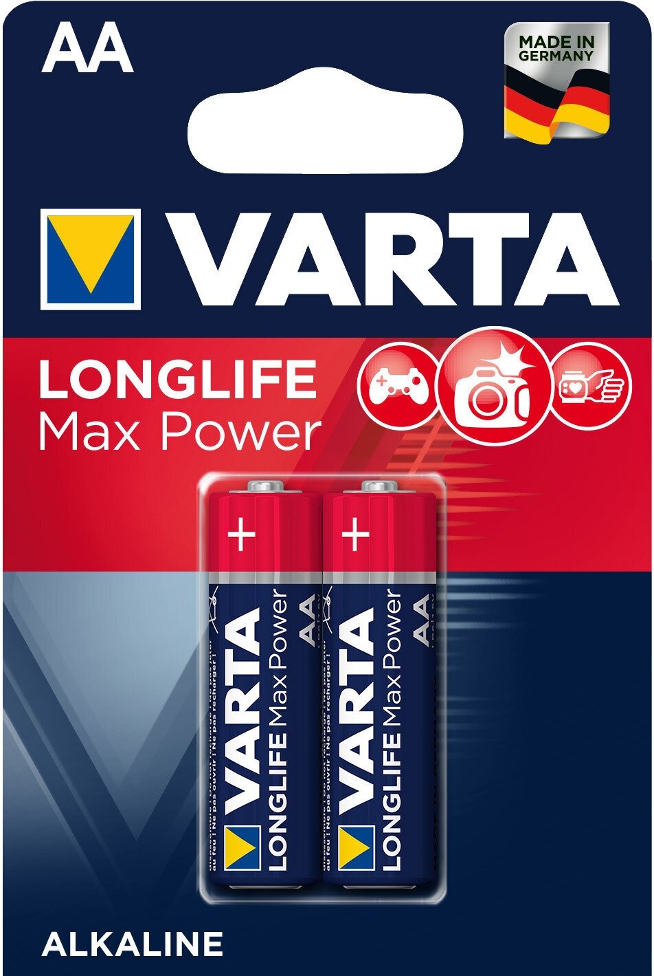 Батарейка (2шт) щелочная VARTA LR6 AA LongLife Max Power 1.5В
