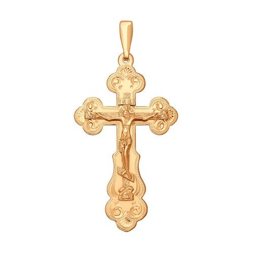Крест из золочёного серебра с гравировкой 93120029