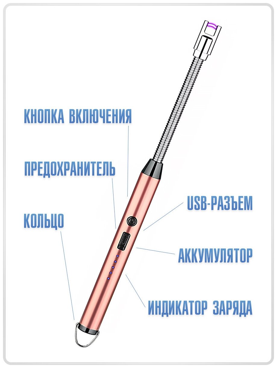 Электронная USB зажигалка для кухонной газовой плиты со встроенным аккумулятором - фотография № 2