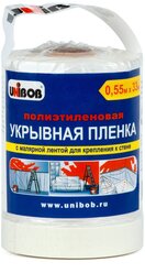 Плёнка укрывная защитная с малярной лентой UNIBOB 0,55 м X 33 м, 10 мкм