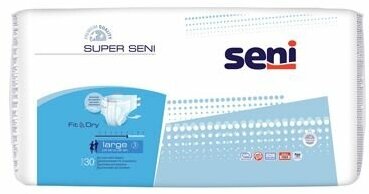 Подгузники для взрослых Super Seni Large (№3), объем талии 100-150 см, 30 шт.