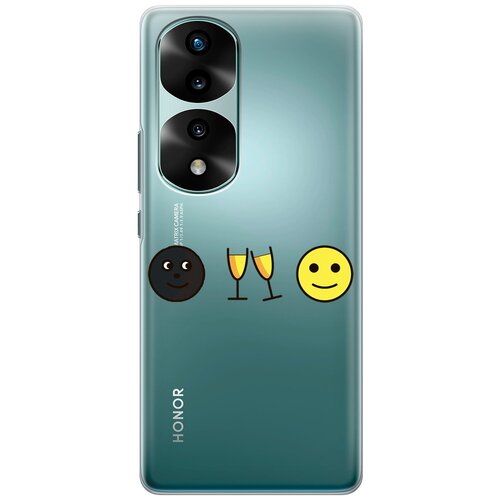 Силиконовый чехол с принтом Cheers! для Honor 70 Pro / Honor 70 Pro+ / Хонор 70 / 70 Про Плюс силиконовый чехол с принтом je taime stickers для honor 70 pro honor 70 pro хонор 70 70 про плюс