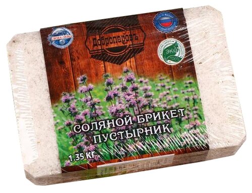 Добропаровъ Соляной брикет с алтайскими травами Пустырник 1,35 кг 15 см 10 см 5 см 1.35 кг бежевый