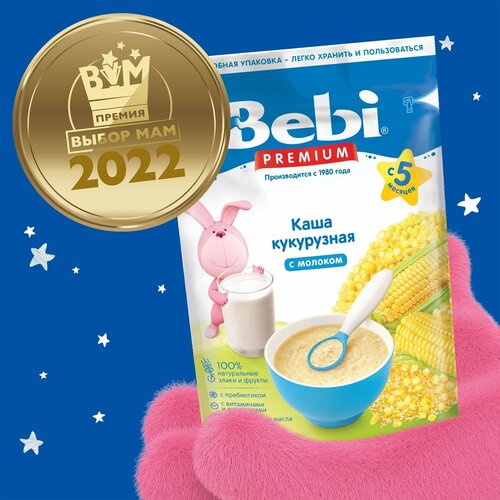 Каша молочная Bebi Premium Кукурузная с 5 месяцев, 200 г каша кукурузная yelli kids с фруктами 120 г