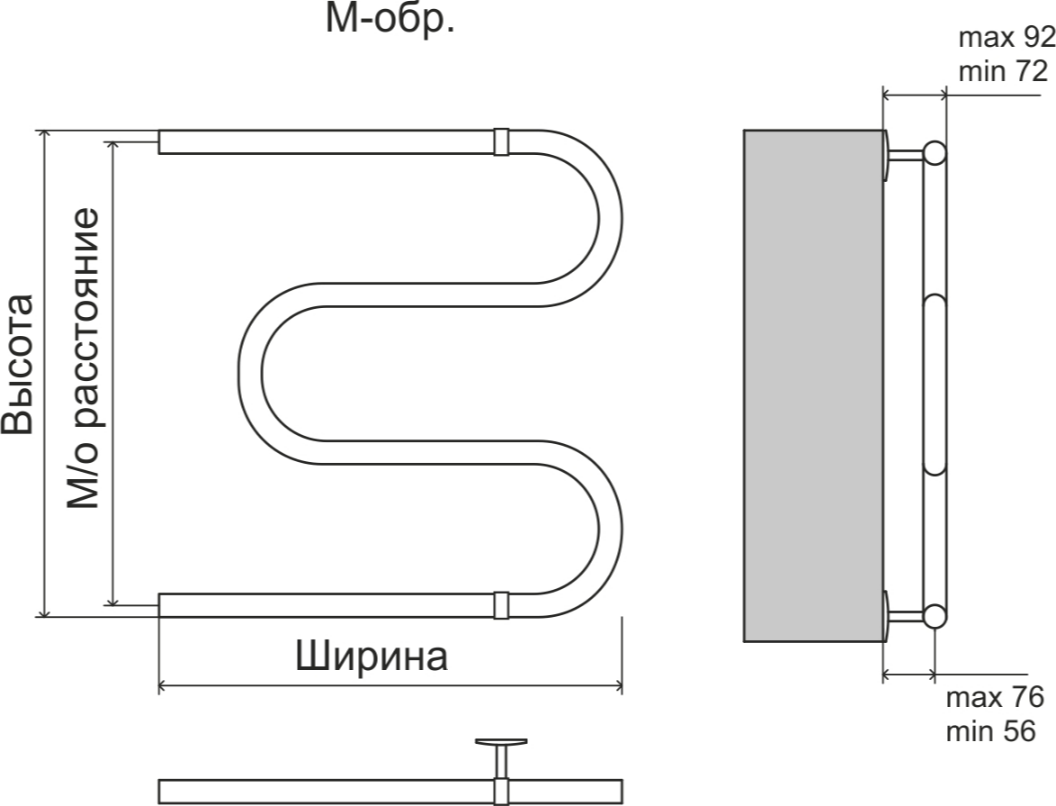 Полотенцесушитель водяной Terminus М-образный 60x60 - фотография № 4