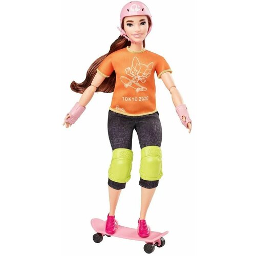 Кукла Барби Олимпийские Игры Токио 2020 - Скейтбордист (Barbie Tokyo 2020 Barbie Skateboarder Doll)