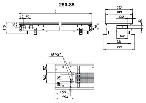 Встраиваемый конвектор Techno Usual KVZ 250-85-1500 - фотография № 9