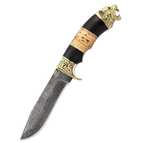 Нож ручной работы Ножемир Россия из дамасской стали таёжник (3448)д нож лесник 2 сталь дамаск граб