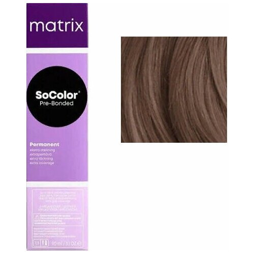 Matrix SoColor Pre-bonded стойкая крем-краска для седых волос Extra coverage, 505N светлый шатен, 90 мл matrix socolor перманентная крем краска для волос pre bonded 5av светлый шатен пепельно перламутровый 90 мл