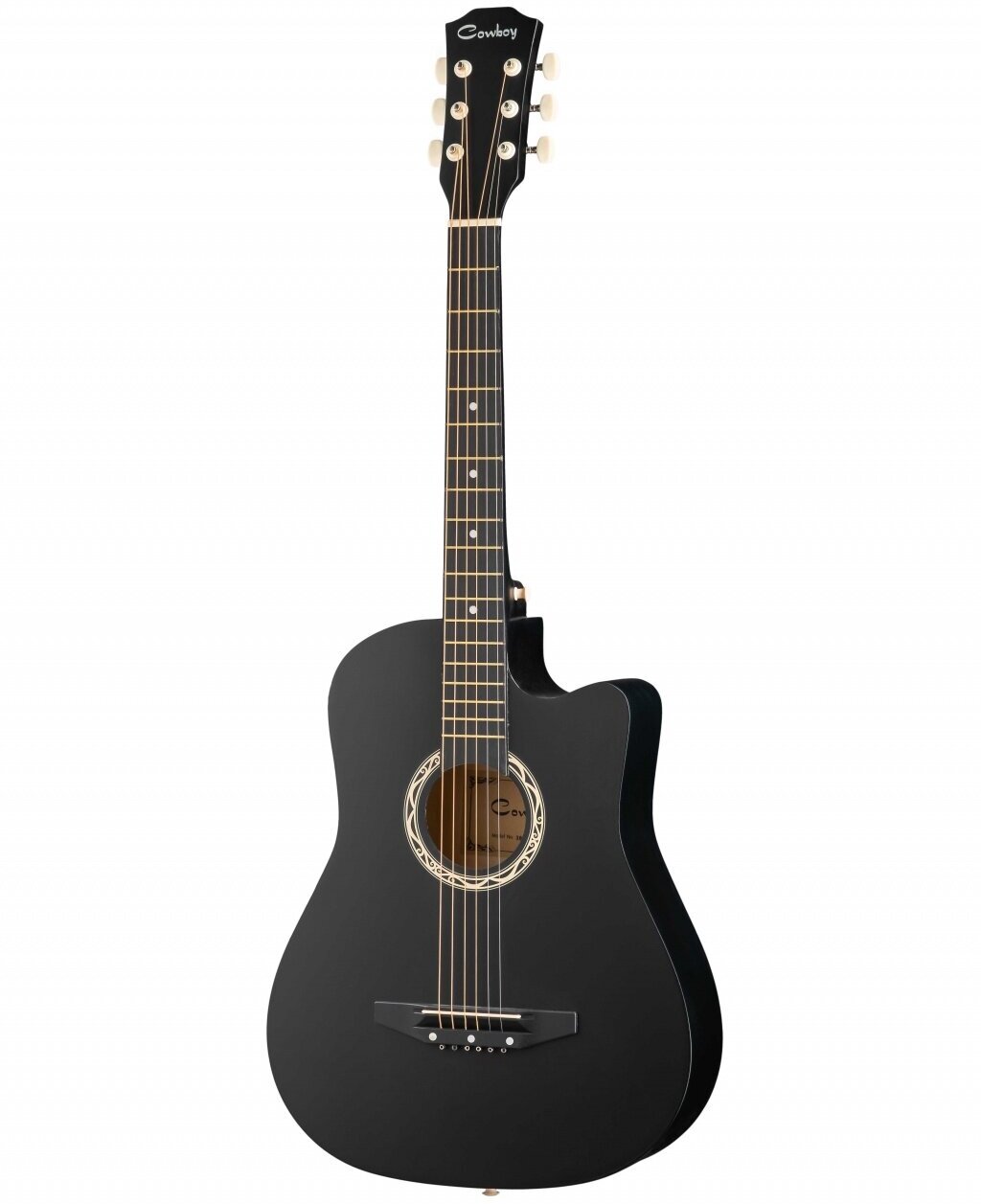 38C-M-BK Акустическая гитара, с вырезом, черная, Foix