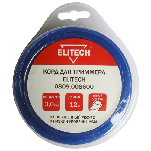 фото Леска elitech 0809.008600 3 мм 15 м