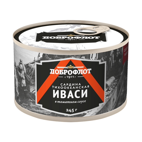 Сардина Иваси "Доброфлот" в т/с 245г (с ключом) Южморрыбфлот