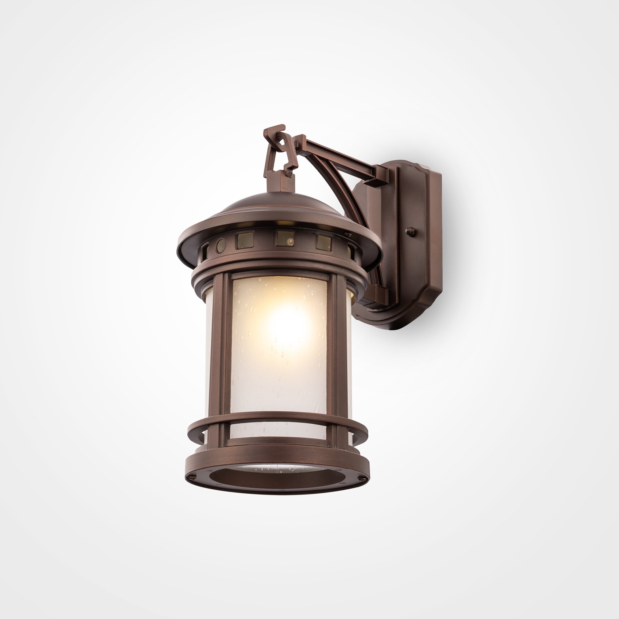 MAYTONI уличный настенный светильник Salamanca O031WL-01BR, E27, 60 Вт, цвет арматуры: коричневый, цвет плафона белый - фотография № 2